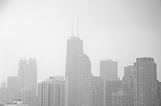 天际线,暴风雪,芝加哥,伊利诺斯,美国