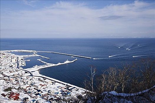 打渔船队,知床半岛,北海道,日本