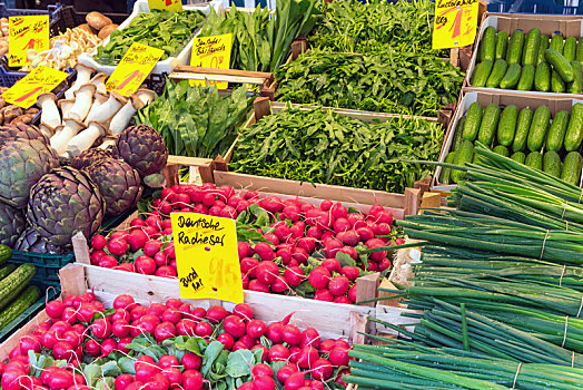 萝卜,细香葱,蔬菜,市场