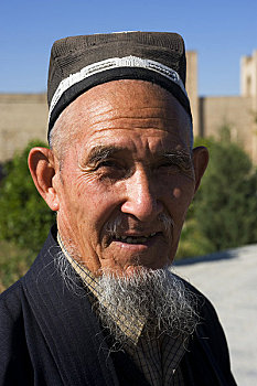 乌兹别克斯坦,靠近,布哈拉,肖像,乌兹别克,男人