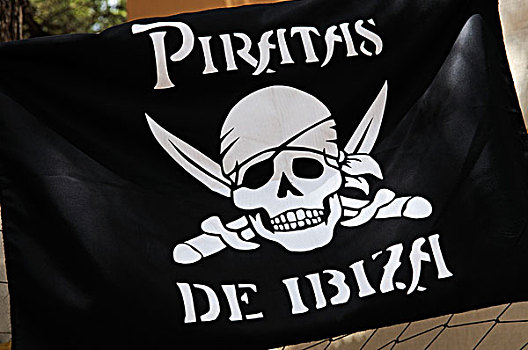 伊比萨岛,海盗,旗帜,嬉皮士,市场,松树,岛屿,巴利阿里群岛,西班牙,欧洲