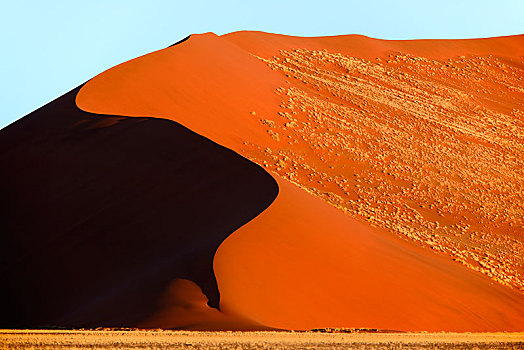 巨大,沙丘,晚上,亮光,索苏维来地区,纳米布沙漠,纳米比沙漠,公园,纳米比亚,非洲
