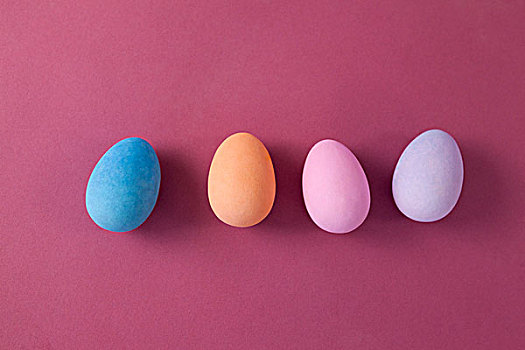 复活节彩蛋,放置,粉色背景,彩色