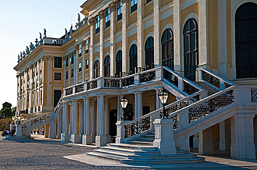 城堡,美泉宫,宫殿,花园,正面,楼梯,维也纳,奥地利,欧洲