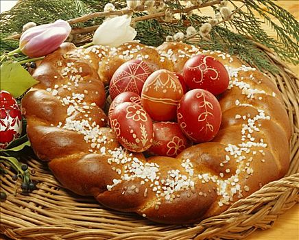 复活节花环,面包团
