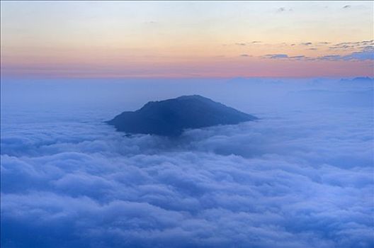 日出,雾,阿尔卑斯山,中心,瑞士