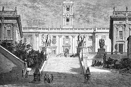 宫殿,罗马,意大利,1875年