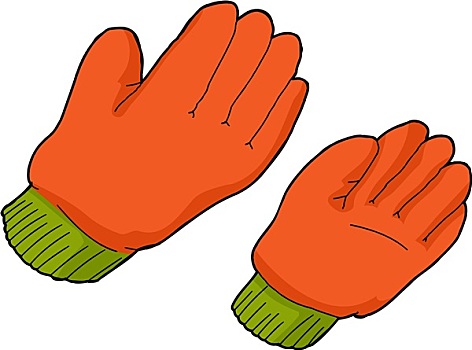 橙色,工作手套