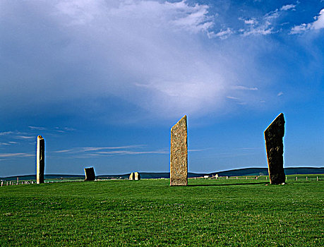 苏格兰,奥克尼郡,石头,巨石阵,站立,纪念建筑