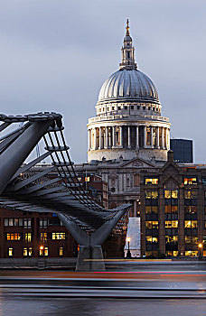 支承结构,千禧桥,角度,大教堂,伦敦