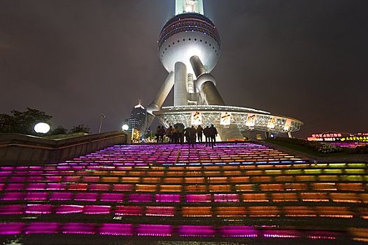 东方明珠塔,夜晚,上海,中国