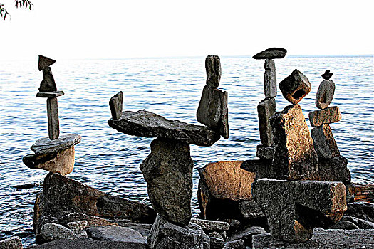 平衡,石头,公园,安大略湖,安大略省,加拿大