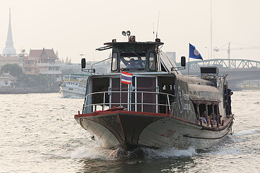乘客,渡轮,湄南河,曼谷,泰国,亚洲