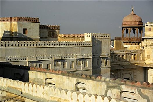 墙壁,塔,比卡内尔,拉贾斯坦邦,印度