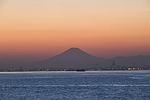 剪影,山,黄昏