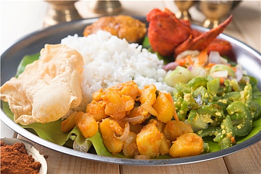 印度,混合,米饭,餐桌
