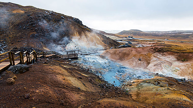 蒸汽,土地,地热,区域,火山,国家级保护区,雷克雅奈斯,冰岛,欧洲