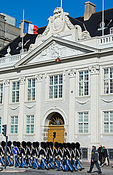 哥本哈根,丹麦,皇家卫兵,正面,宫殿