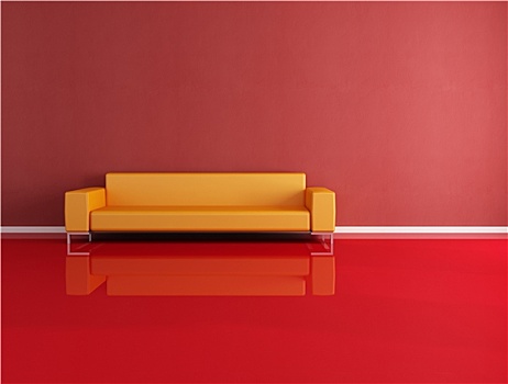 红色,橙色,现代,室内