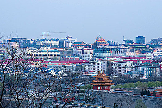 俯视北京故宫角楼