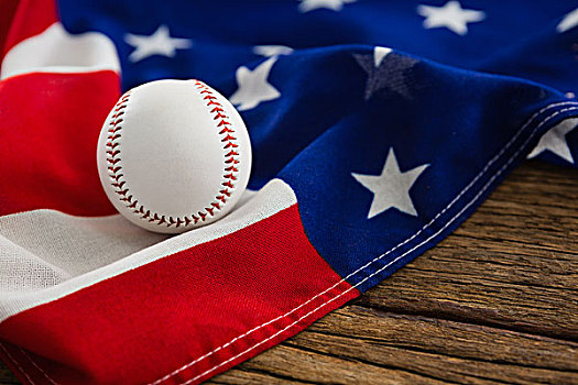 棒球,美国国旗,特写