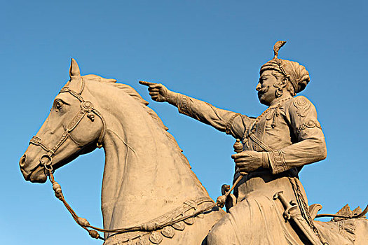 骑马雕像,拉贾斯坦邦,印度,亚洲