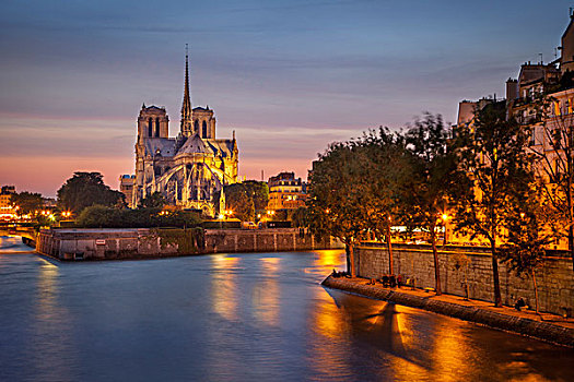 大教堂,塞纳河,巴黎,法国