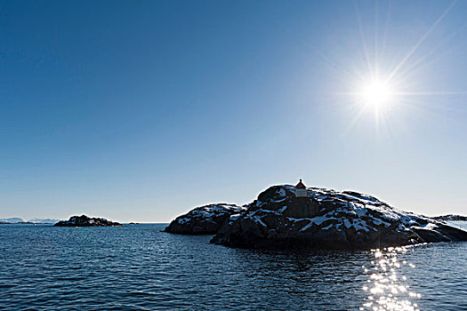 日光,岩石,岛屿,罗浮敦群岛,挪威