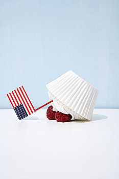 倒立,杯形蛋糕,美国国旗
