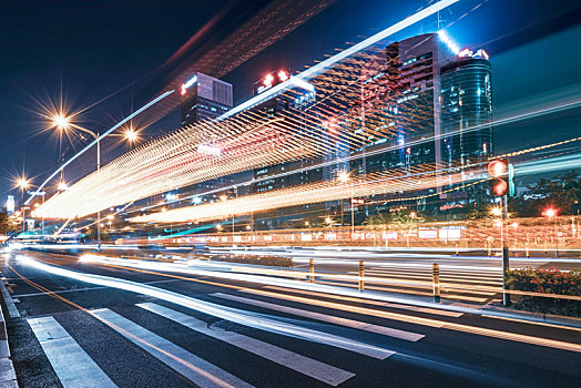 城市夜景,街道