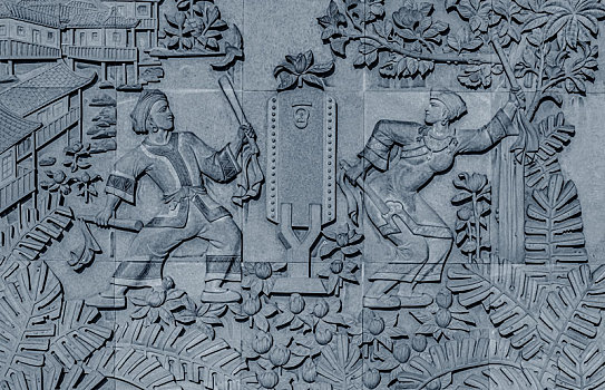湖南湘西土家族人物浮雕墙建筑装饰