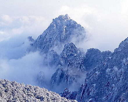 安徽黄山天都峰玉屏楼