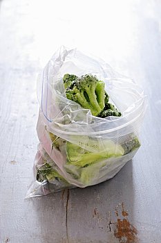 冰冻,花椰菜,保鲜袋