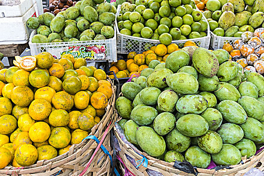 水果摊,登巴萨,市场,巴厘岛,印度尼西亚