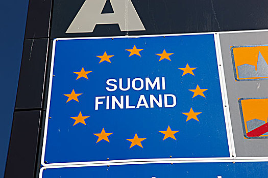 芬兰,赫尔辛基,欧盟,路标,游人,进入