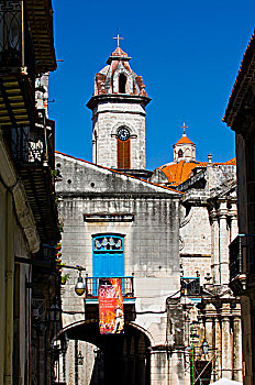 塔,大教堂,老哈瓦那,世界遗产,古巴