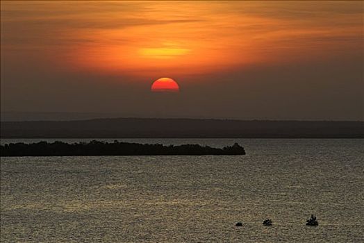 日落,艾博岛,岛屿,莫桑比克,非洲