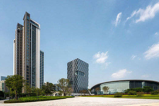 深圳湾现代建筑天际线