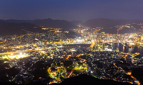 长崎,城市,日本,夜晚