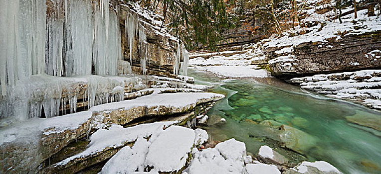 冰柱,峡谷,萨尔茨堡州,奥地利