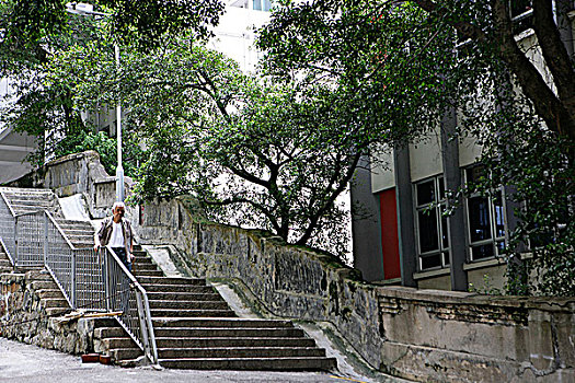 梯子,街道,中心,香港