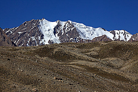 山,顶峰,湖,塔吉克斯坦,中亚