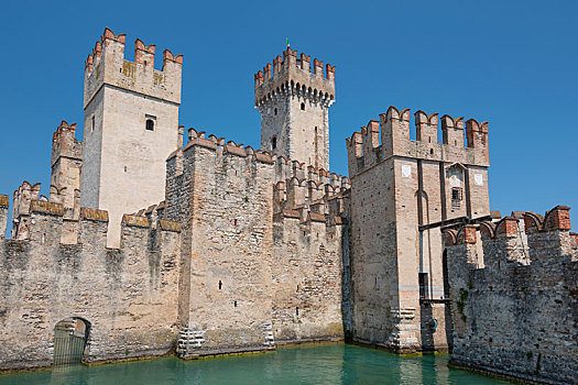 城堡,保护,西尔米奥奈,中世纪,城镇,加尔达湖,伦巴第,意大利北部