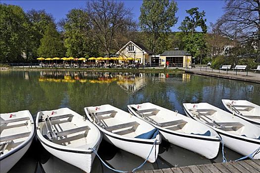 划艇,自助餐厅,公园,巴登,下奥地利州,奥地利,欧洲