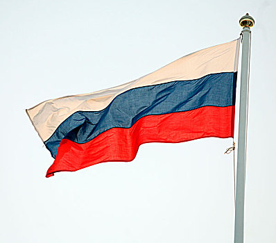 俄罗斯,旗帜,苍白,天空