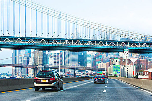 公路,曼哈顿,布鲁克林,桥,下曼哈顿,纽约,美国