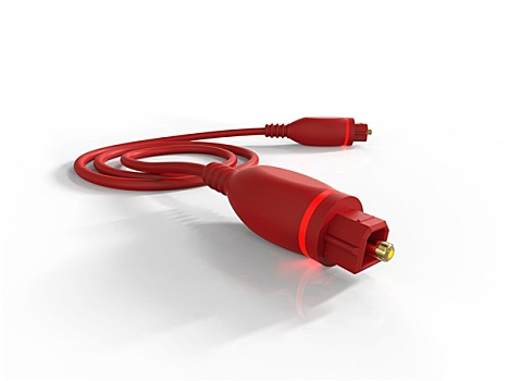 红色,光纤,线缆,连接端子