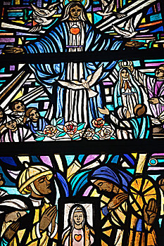 菲律宾,马尼拉,大教堂,彩色玻璃窗,生活,耶稣