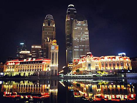 天津津湾广场夜景