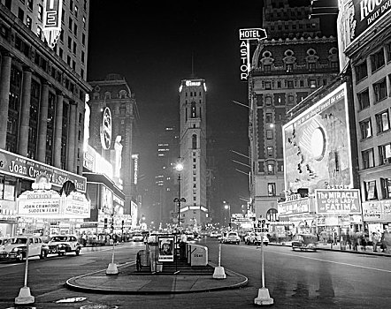 美国,纽约,时代广场,夜晚